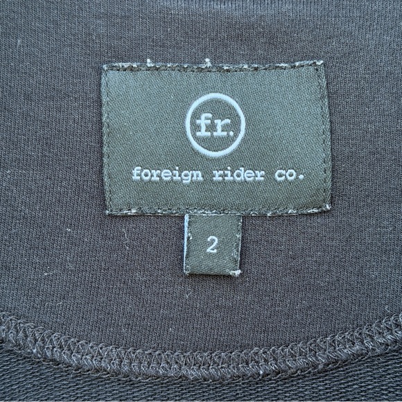 Foreign Rider Co Canada Black 1/4 Zip Sweatshirt Men Size 2 44” Chest Pullover - Picture 3 of 11